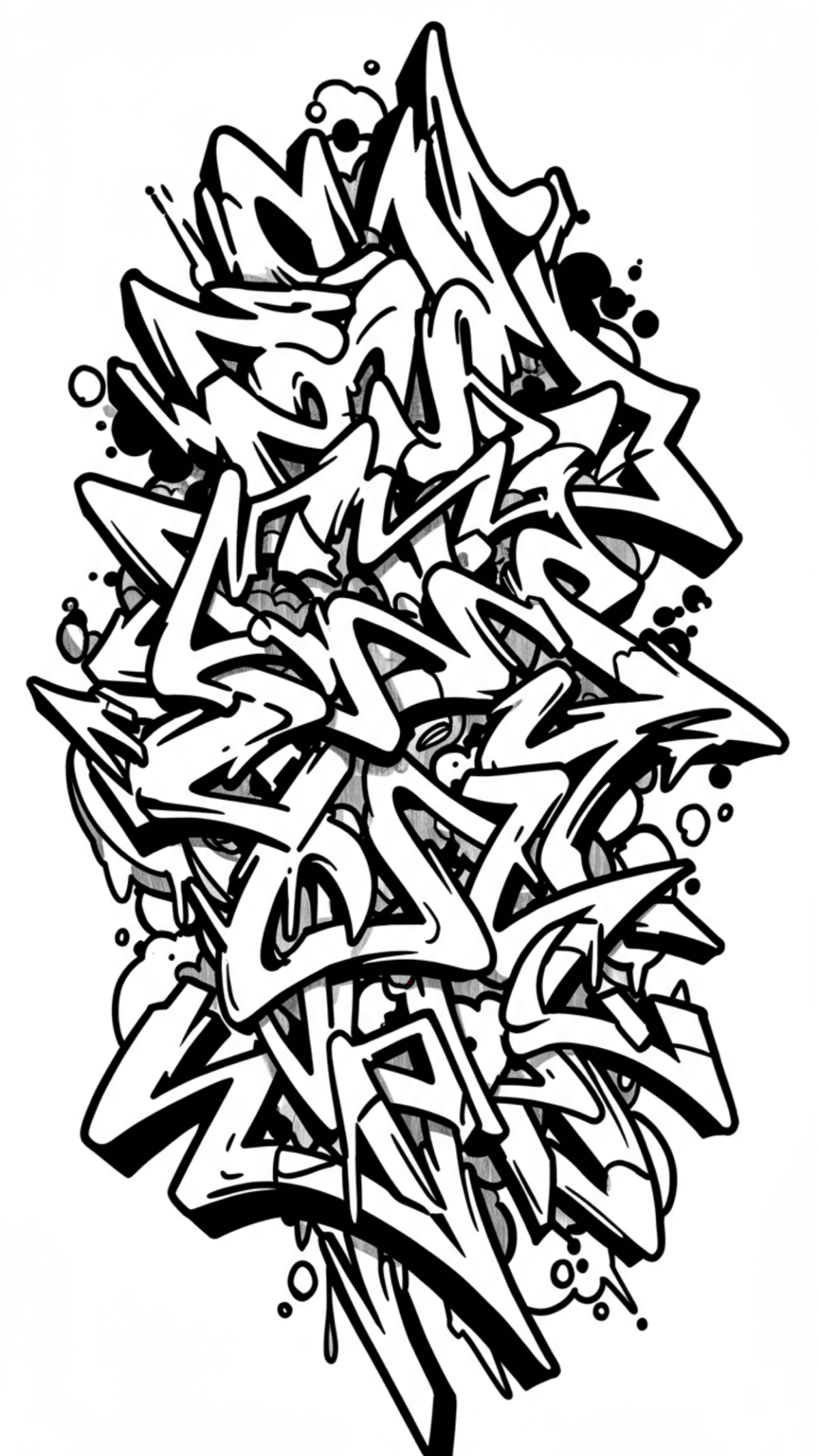 Graffiti Tattoo Design Template