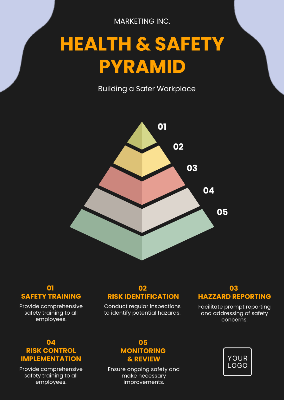 Free Health & Safety Pyramid Diagram Template to Edit Online