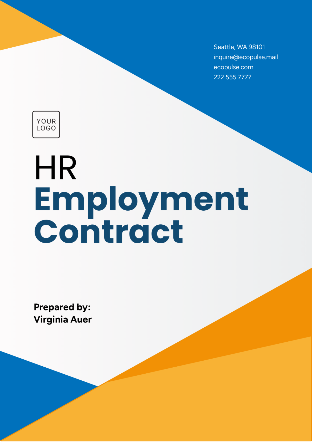 Free HR Employment Contract Template to Edit Online