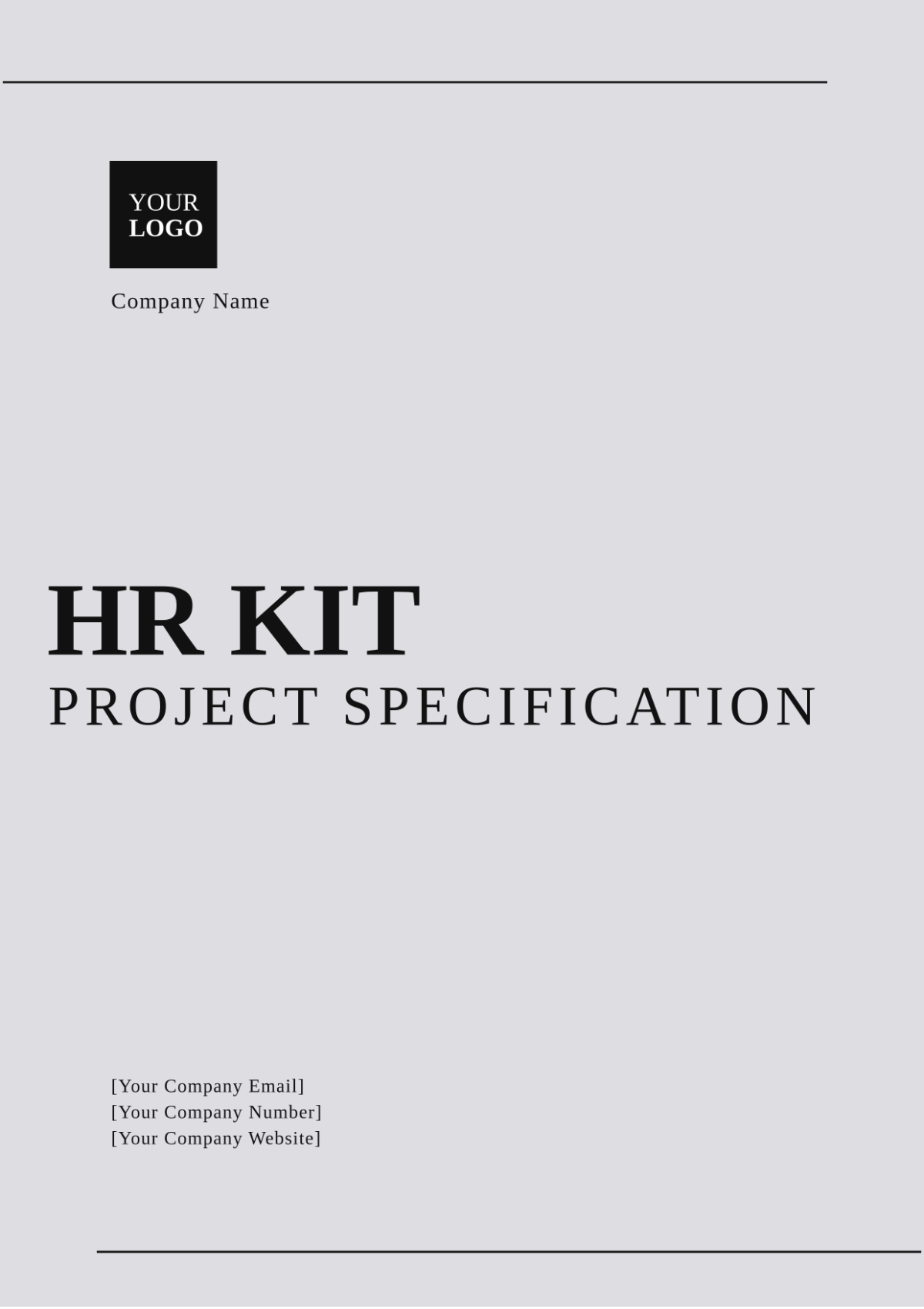 Free HR Kit Project Specification Template to Edit Online
