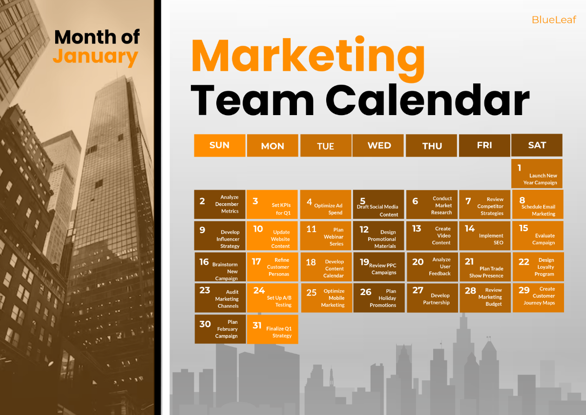 Free Marketing Calendar Template to Edit Online