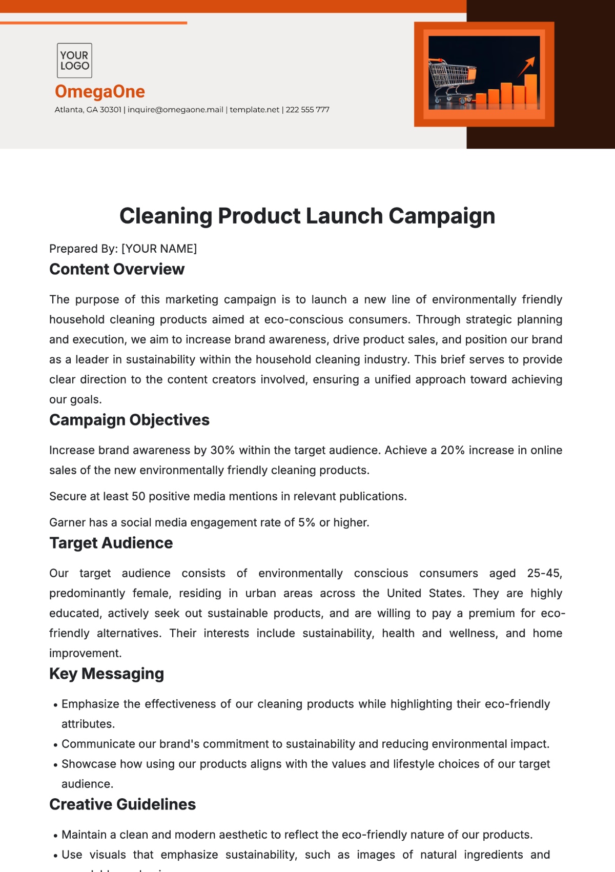 Free Marketing Campaign Brief Template to Edit Online