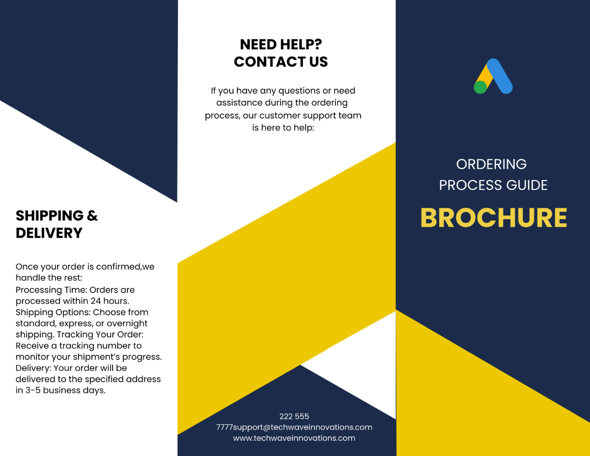 Free Ordering Process Guide Brochure Template to Edit Online