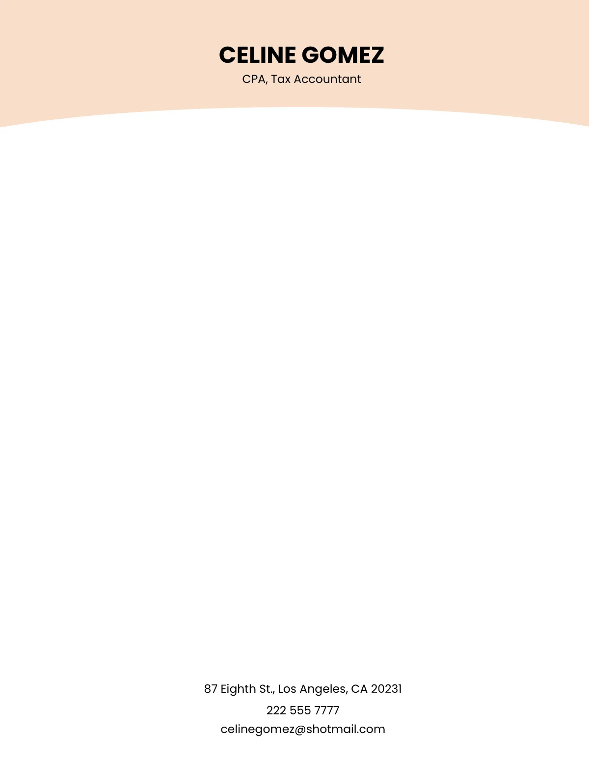 Free Professional CPA & Tax Accountant Letterhead Template to Edit Online