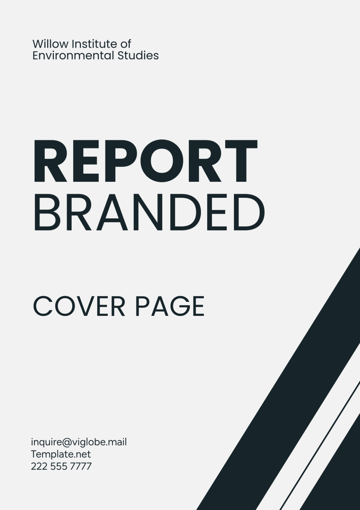 Free Report Branded Cover Page Template to Edit Online