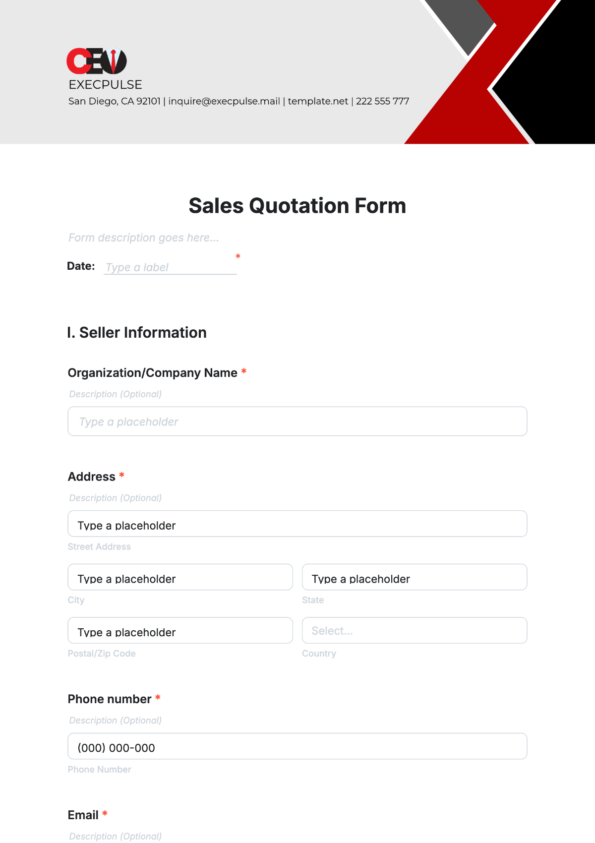 Free Sales Quotation Form Template to Edit Online