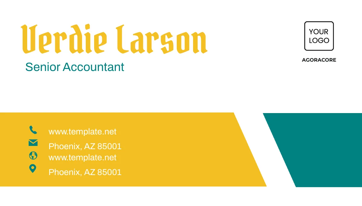 Free Senior Accountant Business Card Template to Edit Online
