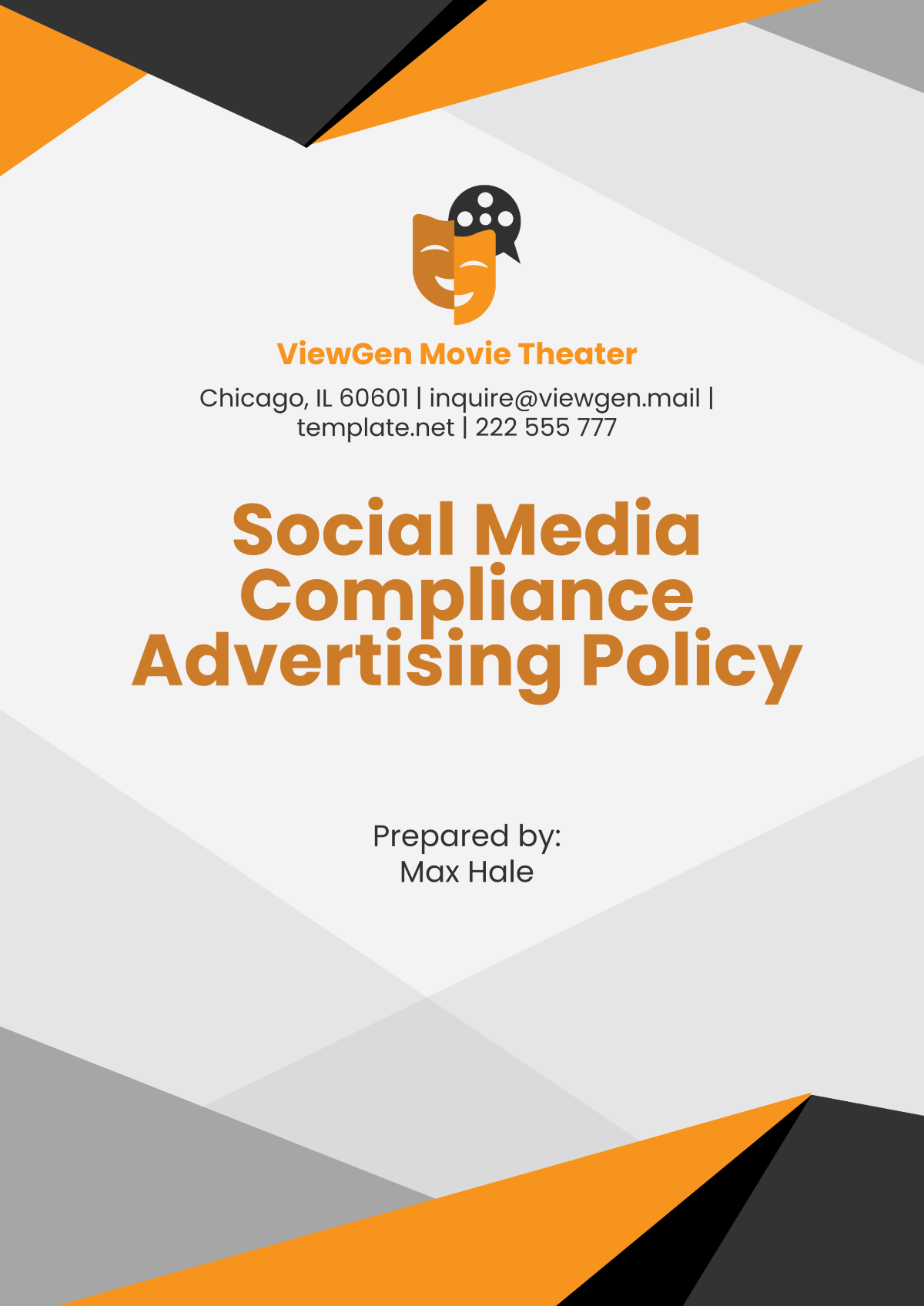 Free Social Media Compliance Advertising Policy Template to Edit Online