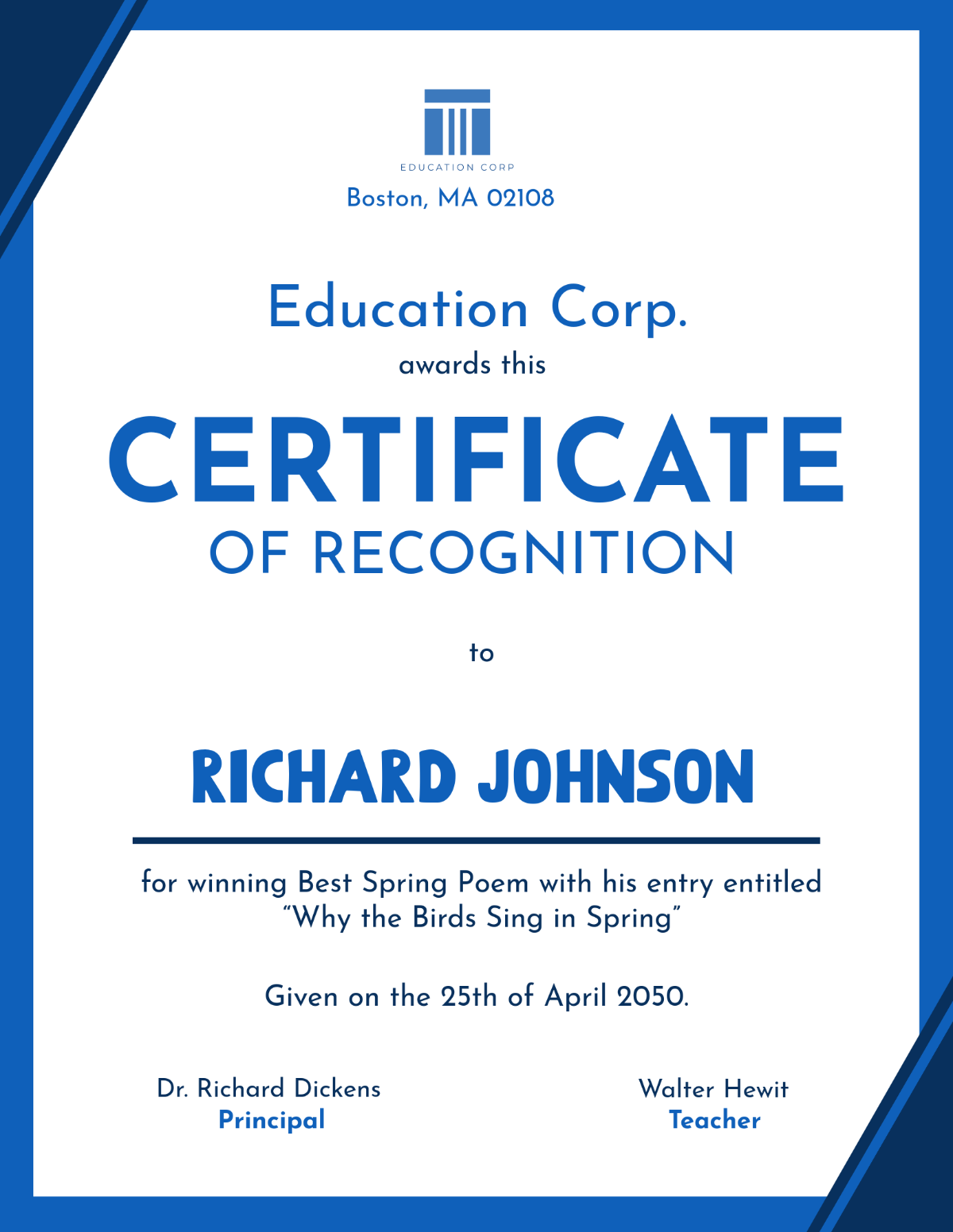 Free Spring Certificate Template to Edit Online