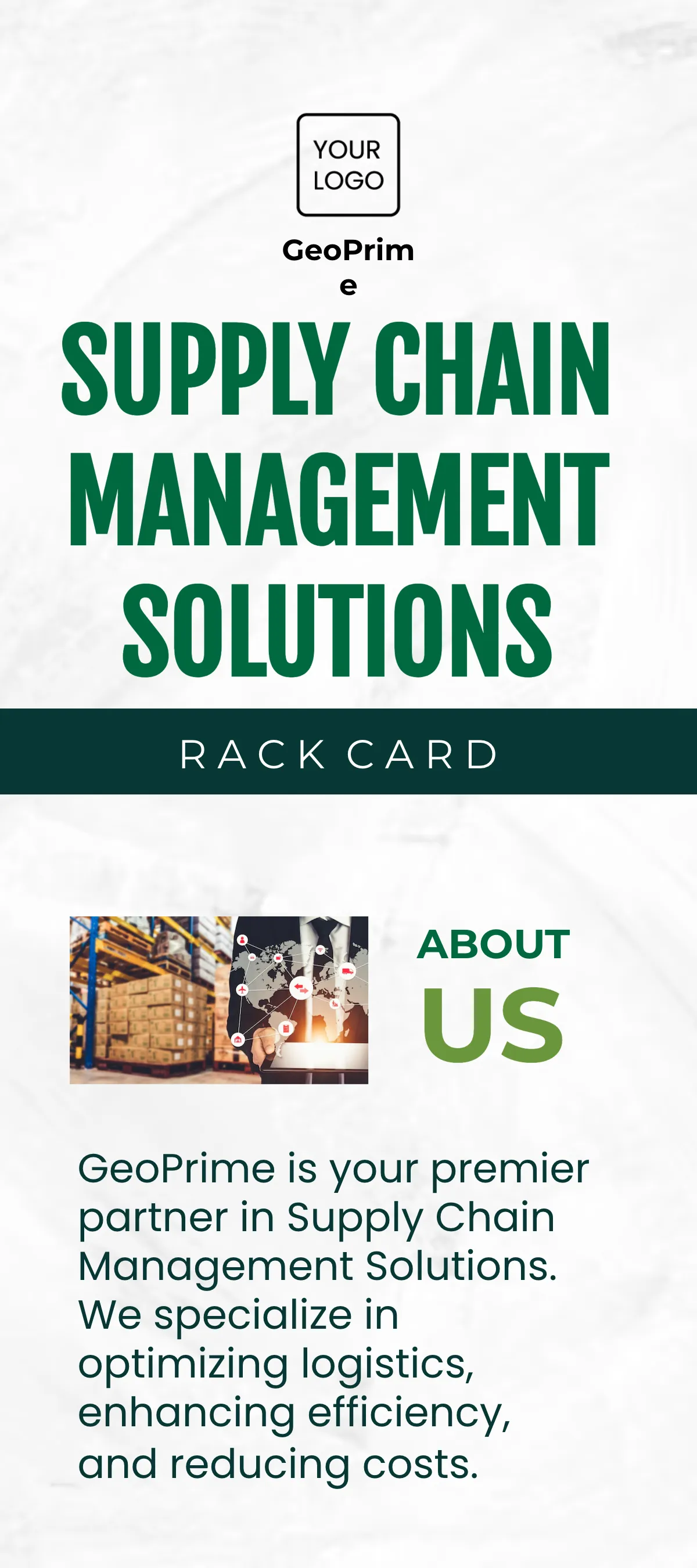Free Supply Chain Management Solutions Rack Card Template to Edit Online