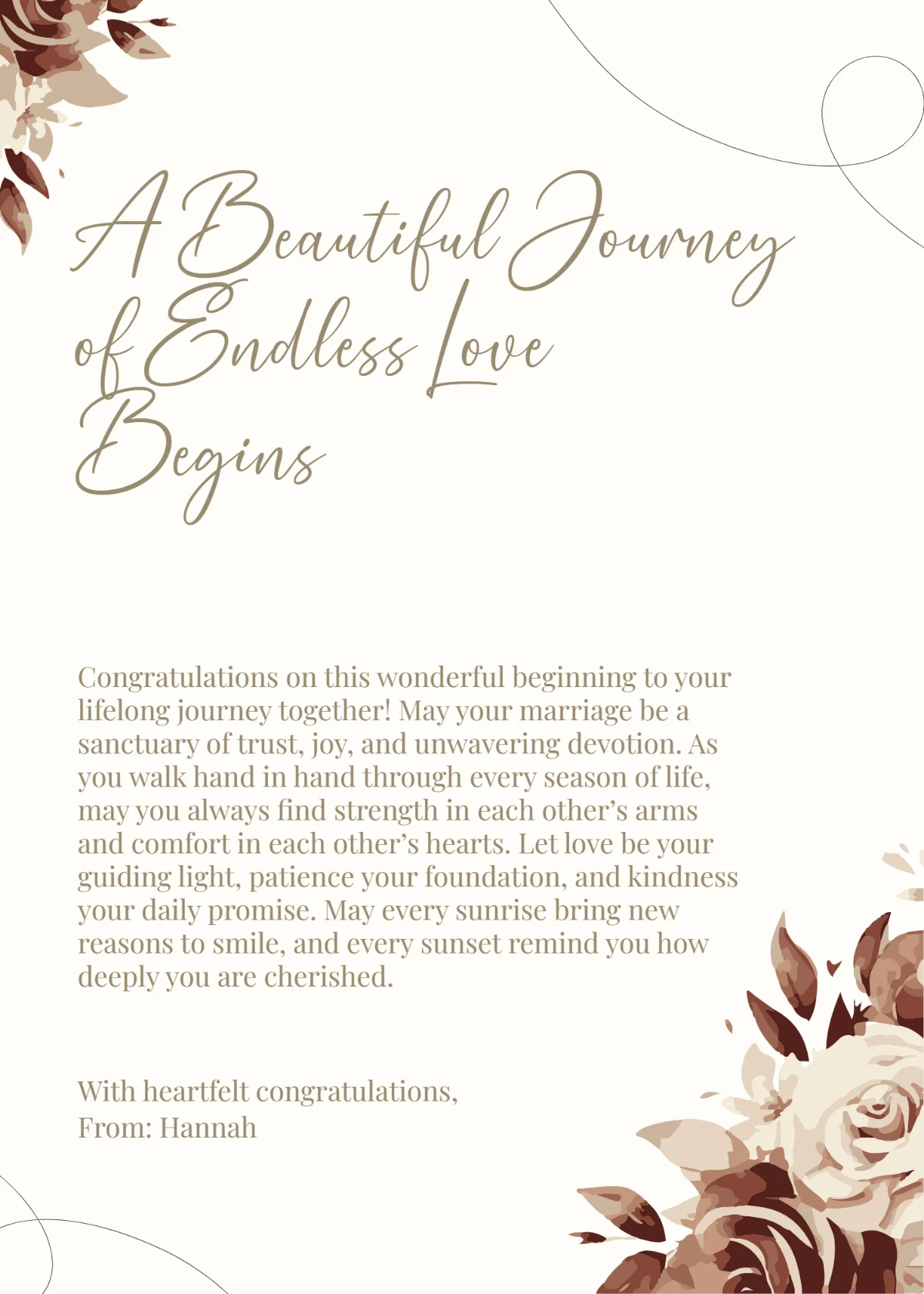 Wedding Card Wishes Template